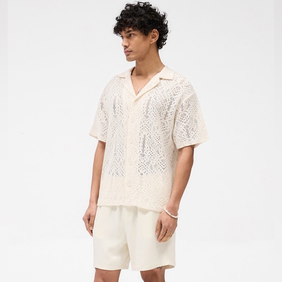 Represent | Shirts | Represent Lace Knit Shirt Chalk | Poshmark